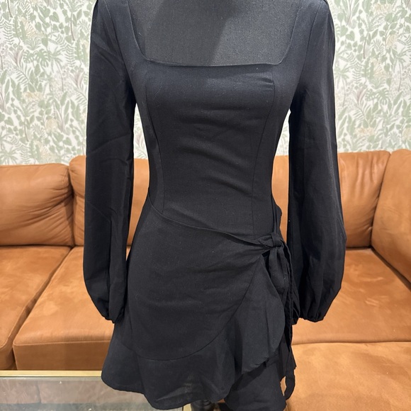 Princess Polly Black Wrap Mini Dress | Size 4 - Picture 3 of 8